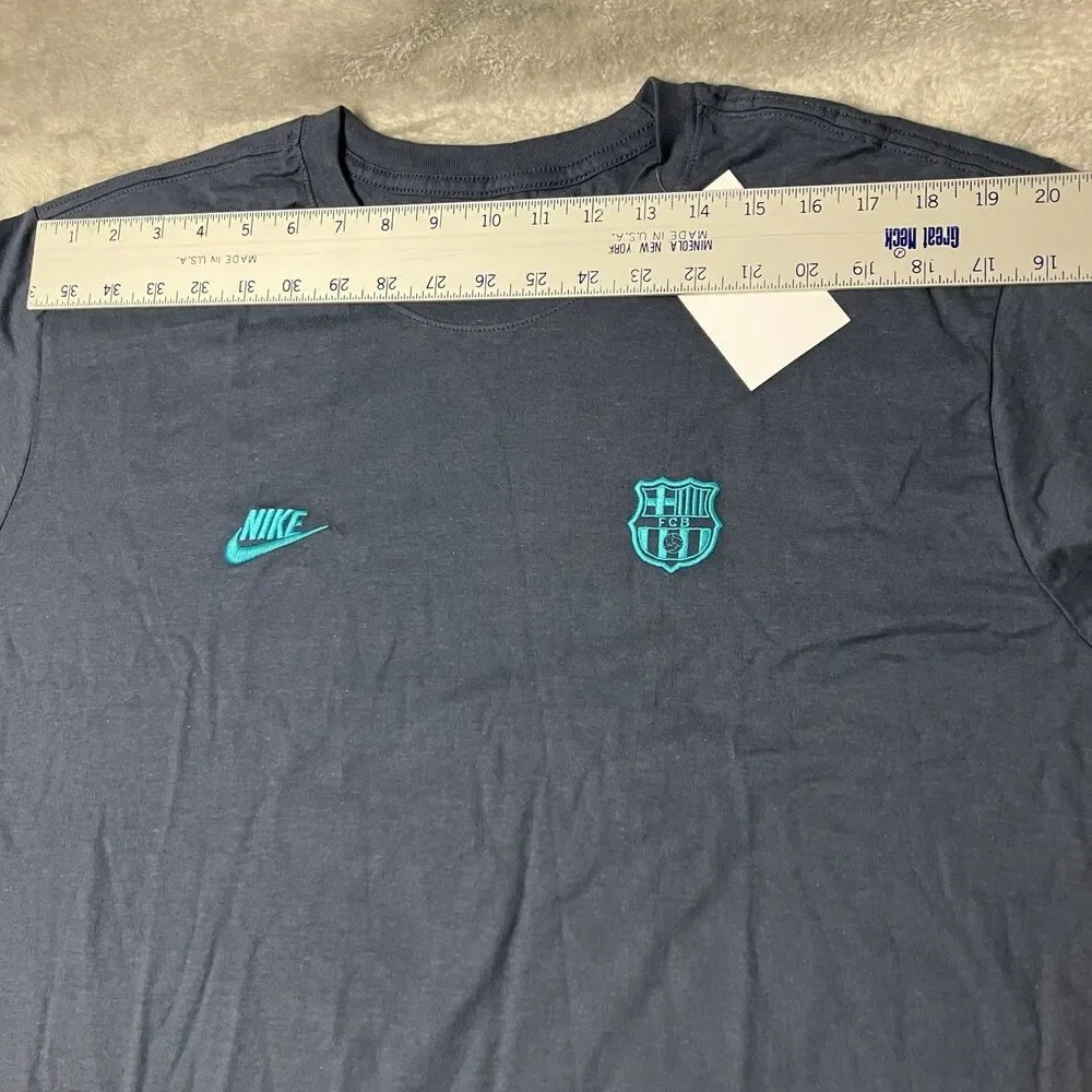 Nike‎ T-Shirt Mens XXL Blue Short Sleeve FC Barcelona La Liga Soccer FJ1704-437